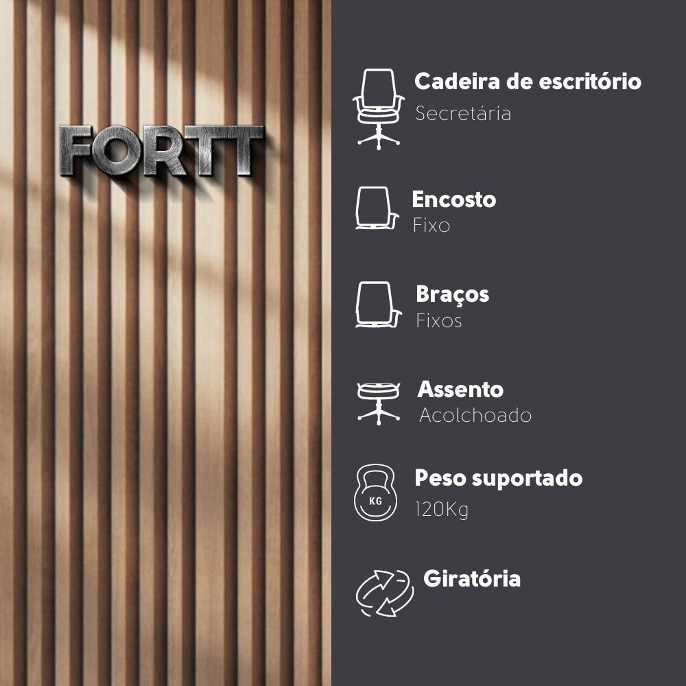 Encontraproduto.com.br - Cadeira De Escritório Secretária Base Cromada Com Rodinha Fortt Lisboa Vermelha - Csf02-v
