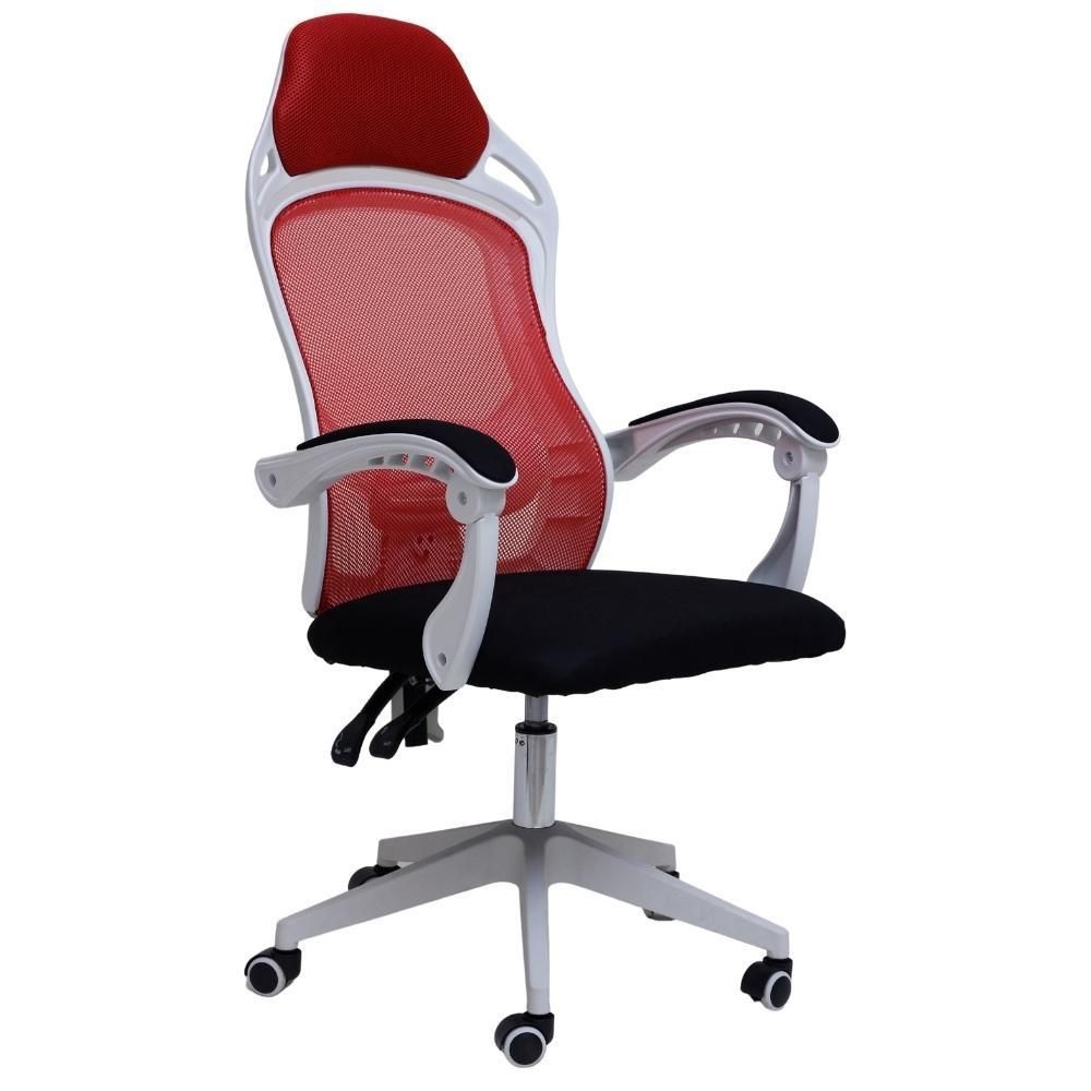 Encontraproduto.com.br - Cadeira De Escritório Presidente Com Rodinha Fortt Trento Vermelha - Cpf11-v
