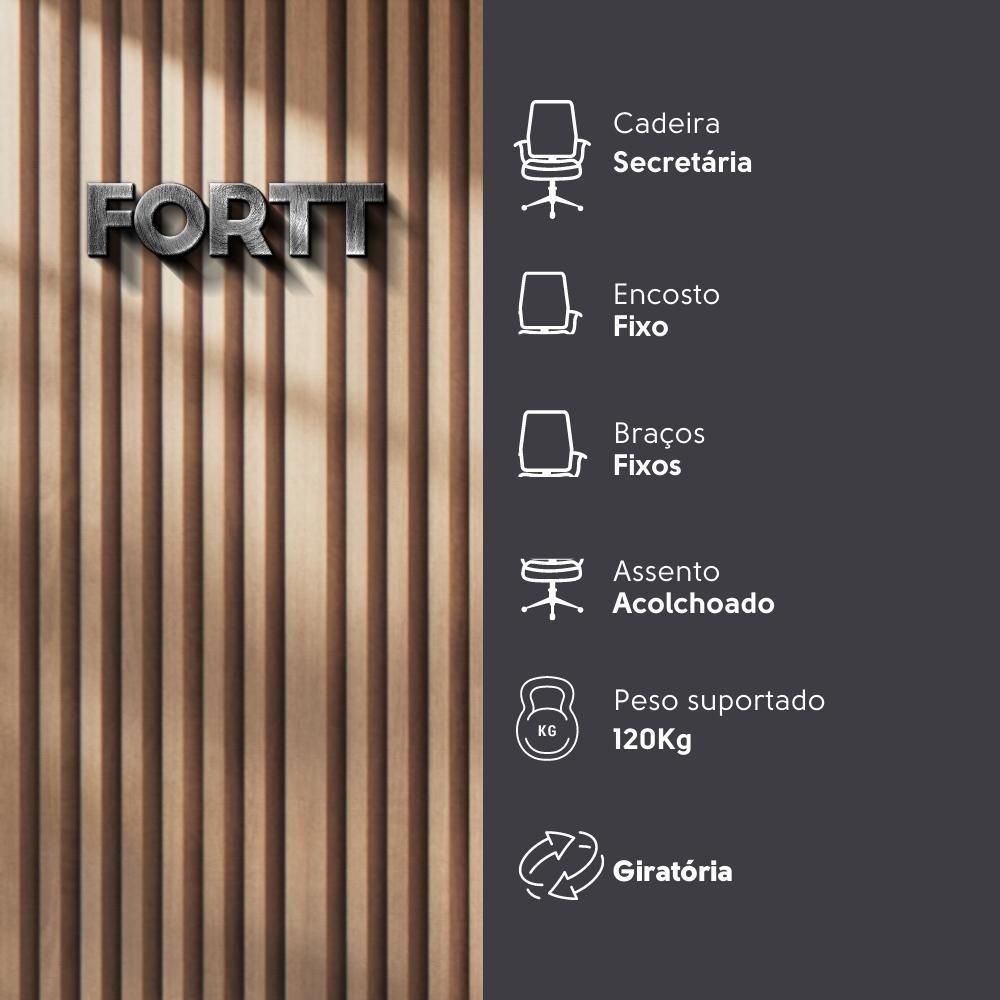 Encontraproduto.com.br - Cadeira De Escritório Secretária Base Cromada Com Rodinha Fortt Lisboa Roxa - Csf02-rx