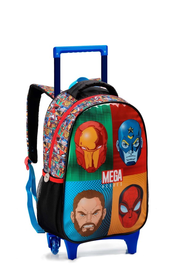 Encontraproduto.com.br - Mochila com Rodas Seanite Infantil Mega Heroes MR40499