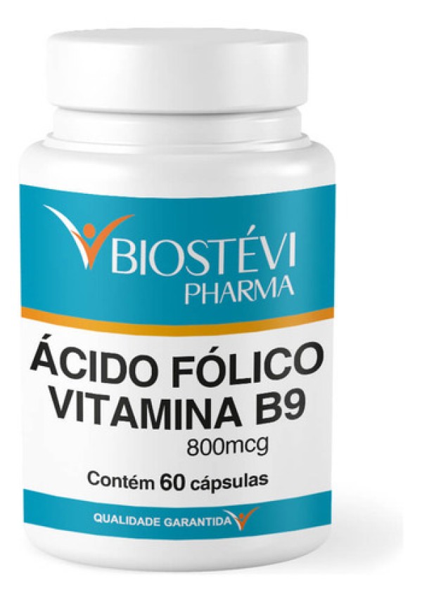 Ácido Fólico (Vitamina B9) 800mcg 60 Cápsulas