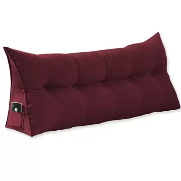 Almofada Para Cabeceira Apoio 90cm Suede Bordô
