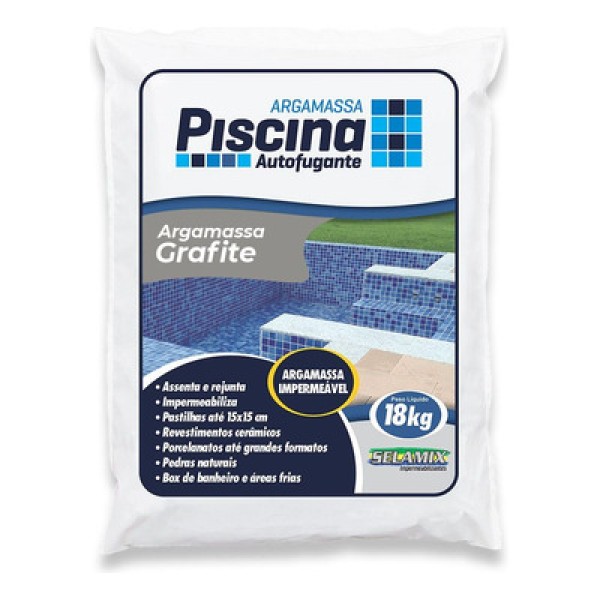 Argamassa Piscina Aut. Impermeável Cor Grafite 18kg