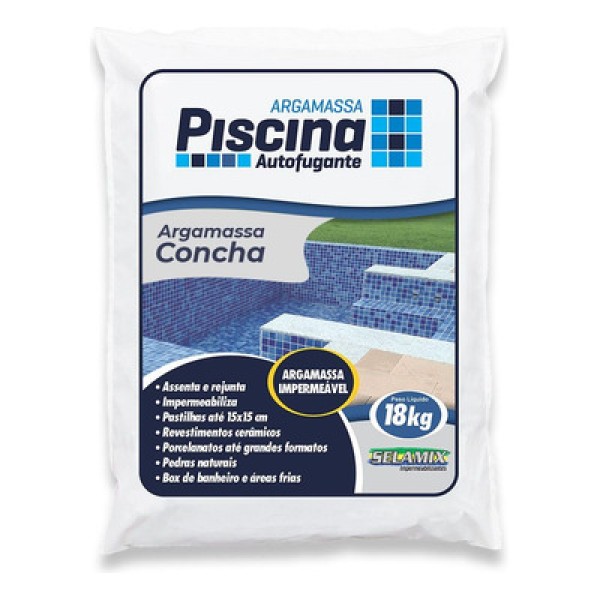 Argamassa Piscina Aut. Impermeável Cor Concha 18kg