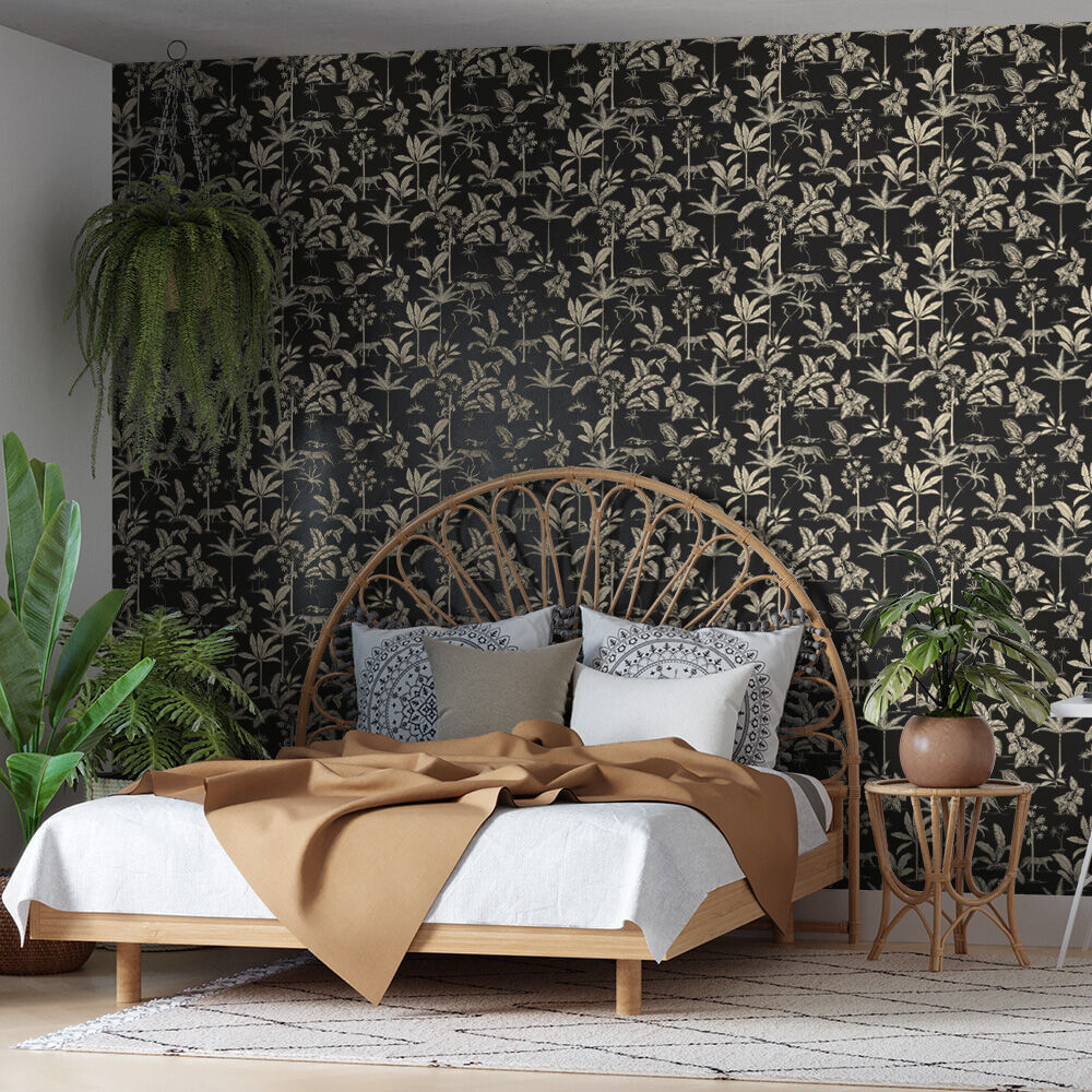 Encontraproduto.com.br - Papel de Parede Bobinex PP191 Toile de Jouy Selva 52x950 Preto e Bege