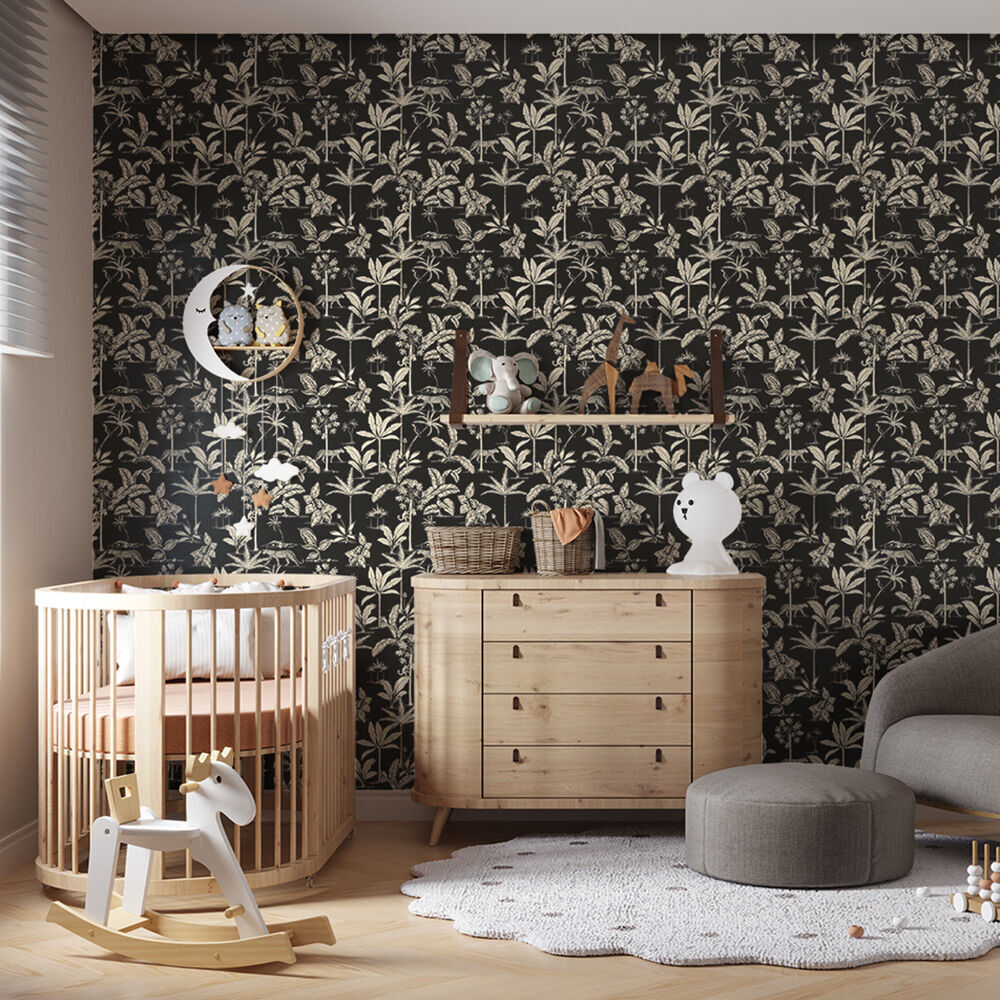 Encontraproduto.com.br - Papel de Parede Bobinex PP191 Toile de Jouy Selva 52x950 Preto e Bege
