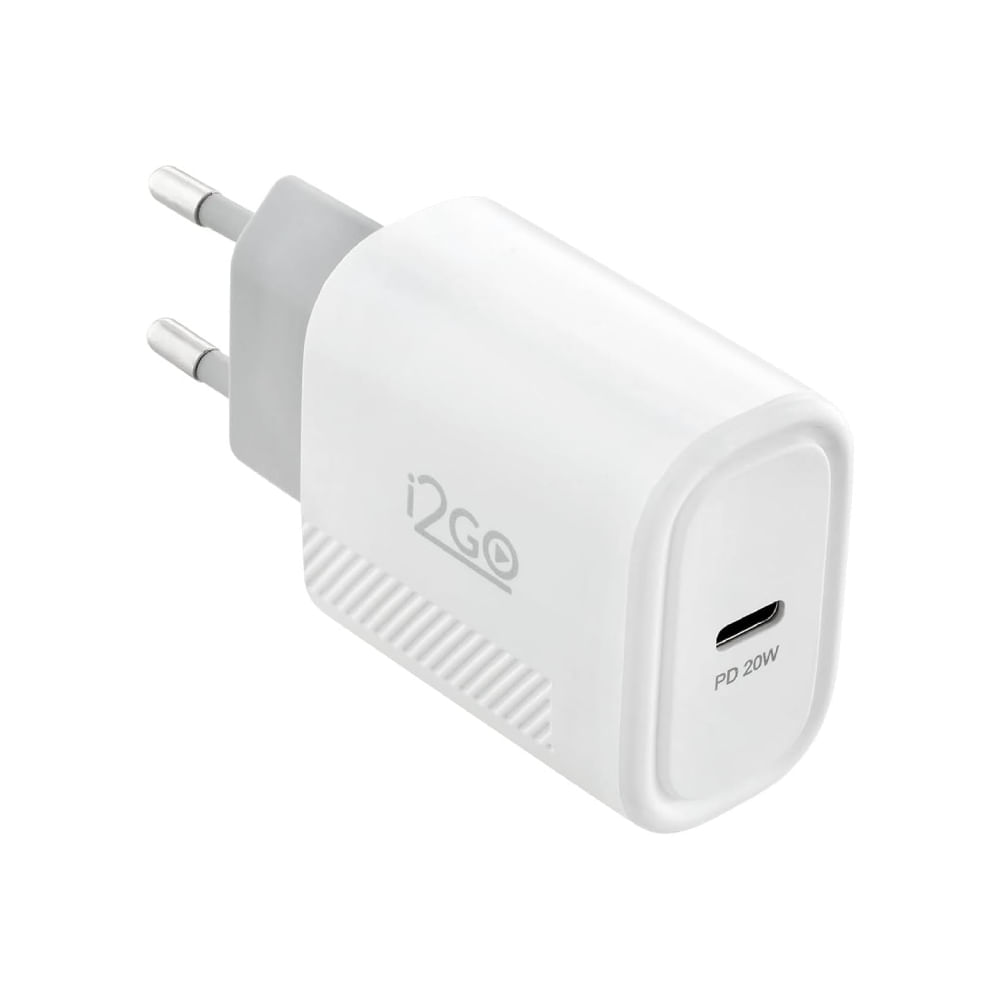Encontraproduto.com.br - Kit Carregador I2GO 20W+Cabo C Lightning Branco