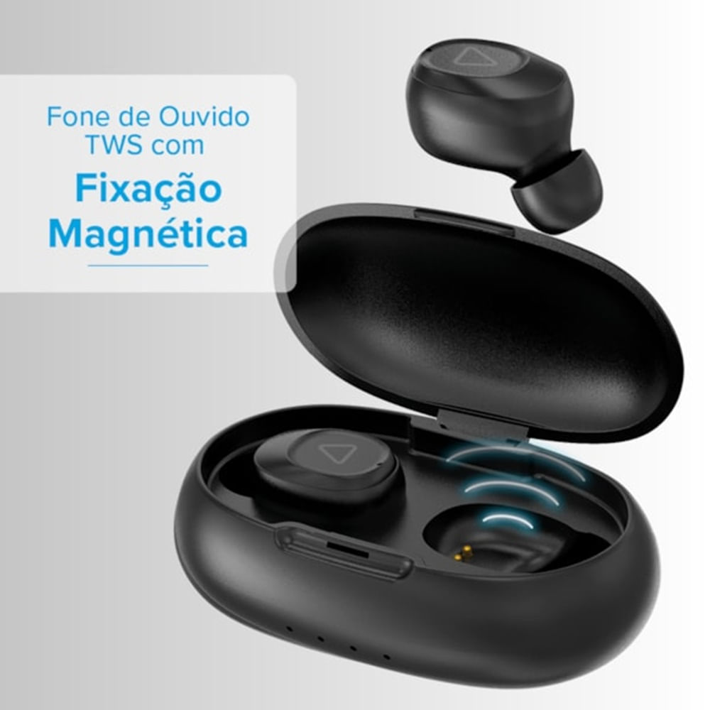 Encontraproduto.com.br - Fone De Ouvido I2GO Bluetooth Sem Fio TWS Free 200 Com Estojo De Carregamento