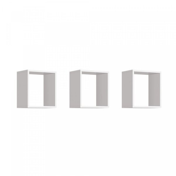 Encontraproduto.com.br - Kit 3 Nichos Juju Reller Móveis Branco Brilho