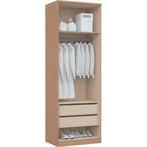 Encontraproduto.com.br - Módulo de Guarda Roupa 2 Portas 2 Gavetas com Cabideiro Elegance Móveis Castro Angelin/Blanc