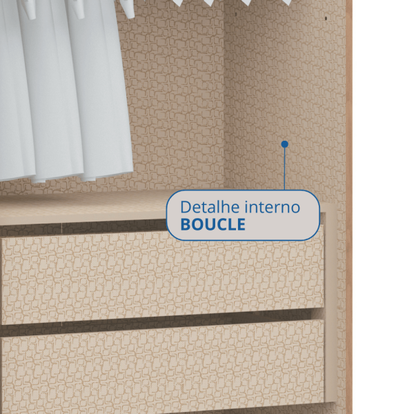 Encontraproduto.com.br - Módulo de Guarda Roupa 2 Portas 2 Gavetas com Cabideiro Elegance Móveis Castro Angelin/Blanc