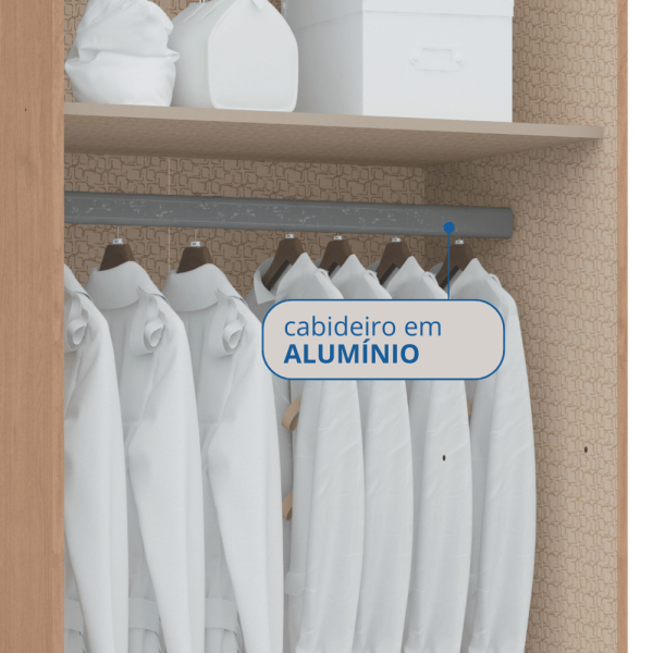 Encontraproduto.com.br - Módulo de Guarda Roupa 2 Portas 2 Gavetas com Cabideiro Elegance Móveis Castro Angelin/Blanc