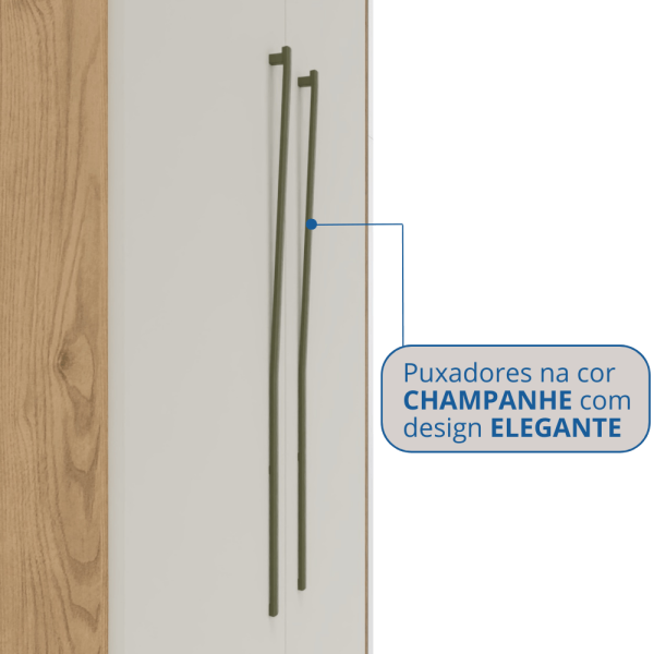 Encontraproduto.com.br - Módulo de Guarda Roupa 2 Portas 2 Gavetas com Cabideiro Elegance Móveis Castro Angelin/Blanc