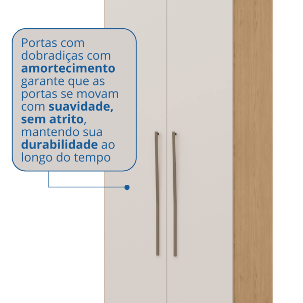 Encontraproduto.com.br - Módulo de Guarda Roupa 2 Portas 2 Gavetas com Cabideiro Elegance Móveis Castro Angelin/Blanc