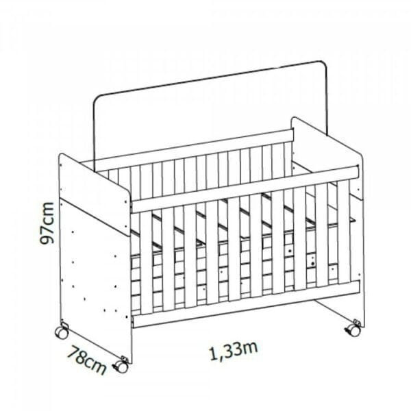Encontraproduto.com.br - Quarto de Bebê com Berço, Roupeiro 2 Portas e Cômoda Sapateira Katatau Moveis Reller Móveis Reller Branco/Brilho