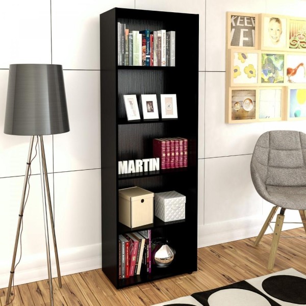 Encontraproduto.com.br - Estante para Livros 5 Prateleiras Multy Artely Preta