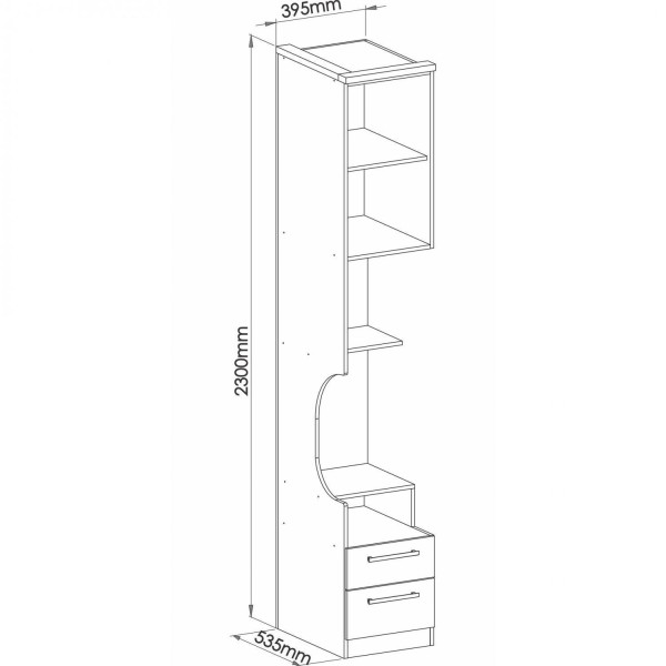 Encontraproduto.com.br - Módulo Mesa de Cabeceira 1 Porta 2 Gavetas Elegance Móveis Castro Angelin/Blanc