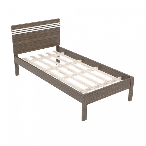 Encontraproduto.com.br - Cama de Solteiro Nogal / Branco