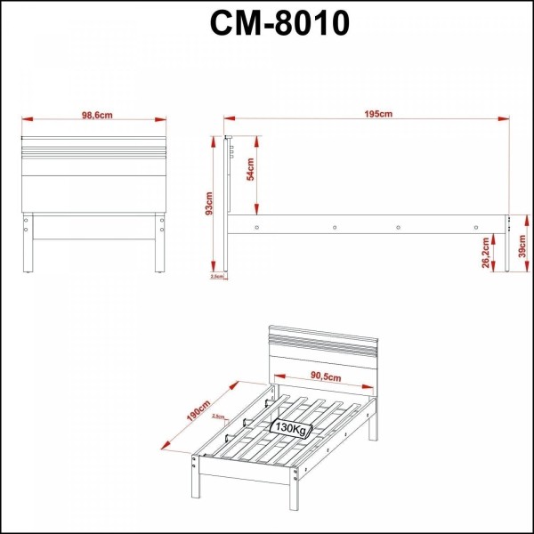 Encontraproduto.com.br - Cama de Solteiro Nogal / Branco