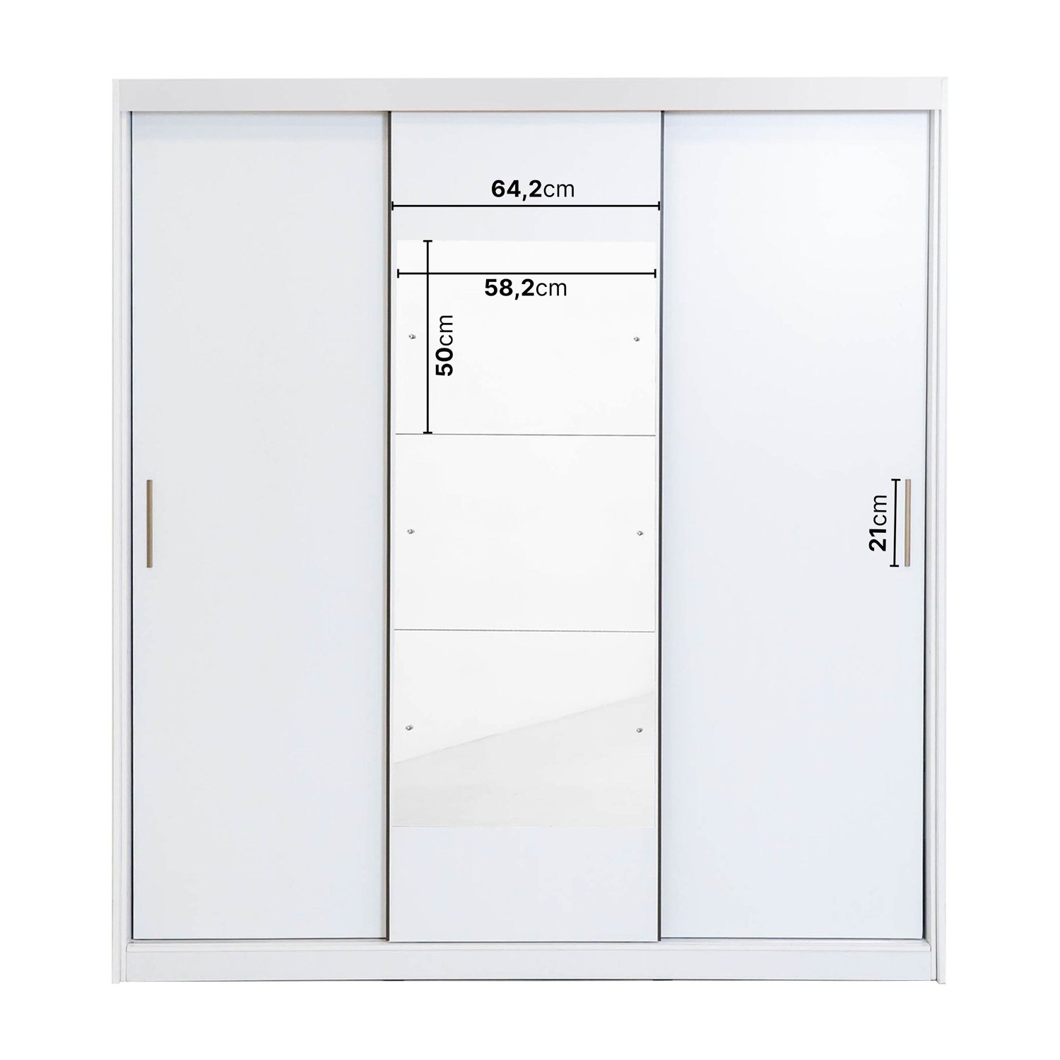 Encontraproduto.com.br - Guarda Roupa Casal com Espelho 3 Portas de Correr Muriqui Maxx CabeCasa MadeiraMadeira Branco