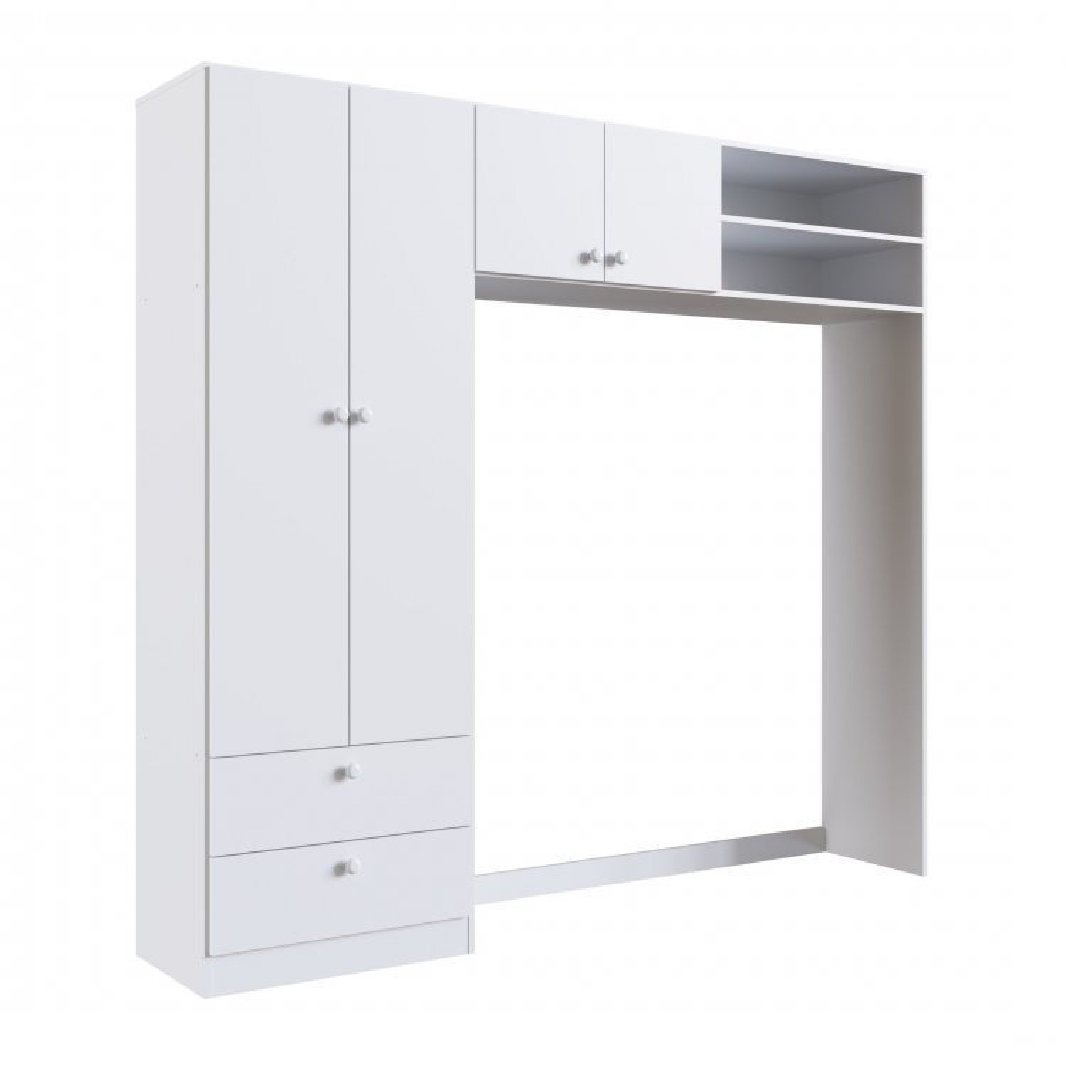 Encontraproduto.com.br - Conjunto para Quarto de Bebê com Guarda-Roupas e Berço com Colchão Branco