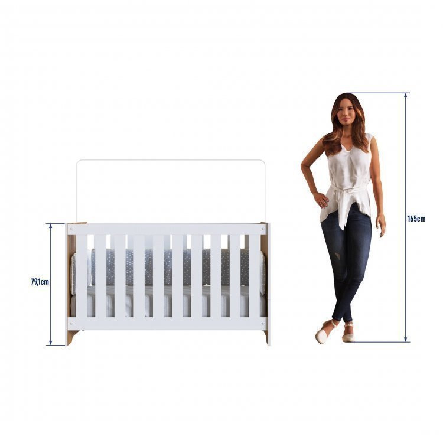 Encontraproduto.com.br - Quarto de Bebê com Guarda-Roupa e Berço 3 em 1 com Colchão Nogal Manchester/Branco