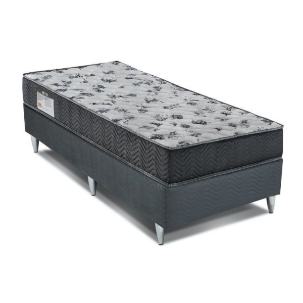 Encontraproduto.com.br - Conjunto Cama Box Colchão Iso D33 Solteiro  Ortobom Grafite/Branco