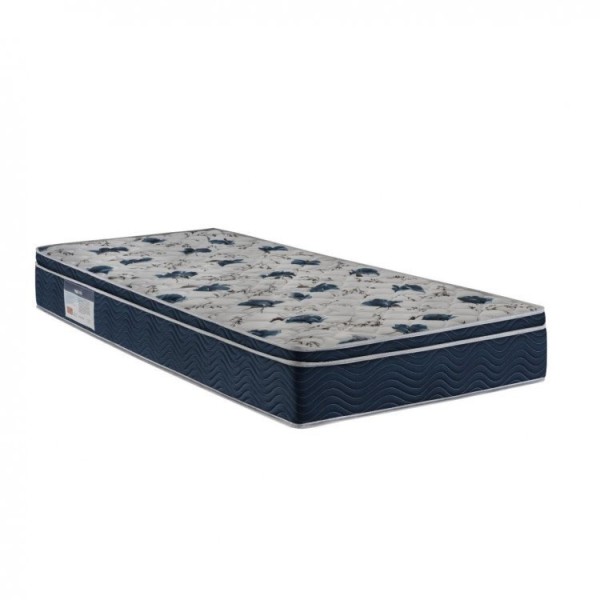Encontraproduto.com.br - Conjunto Cama Box Colchão ISO 6.0 Ortopillow D28 Solteiro Ortobom Azul/Branco