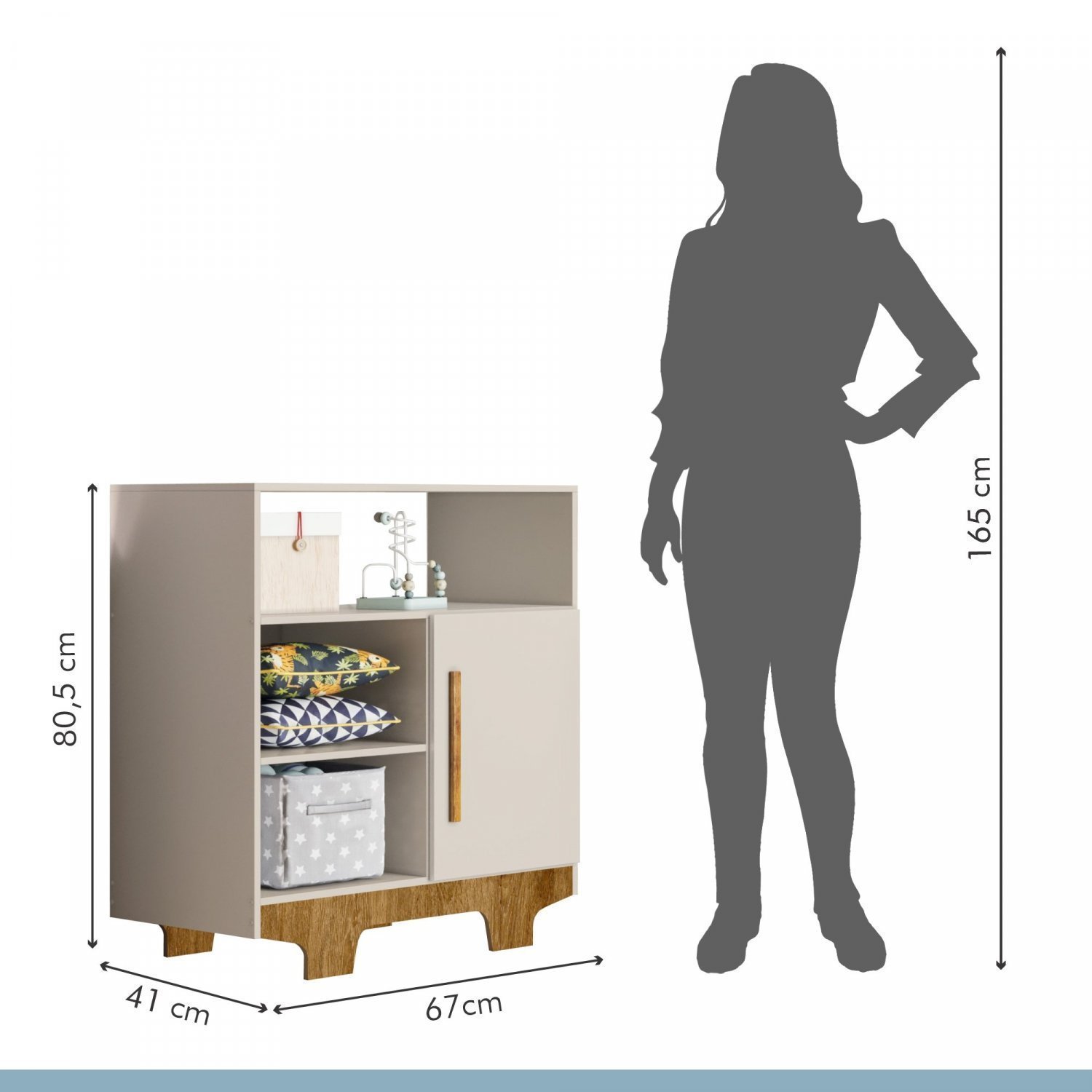 Encontraproduto.com.br - Quarto de Bebê 100% MDF Berço Minicama com Colchão, Cômoda e Guarda Roupa Flocos Off White/Ypê