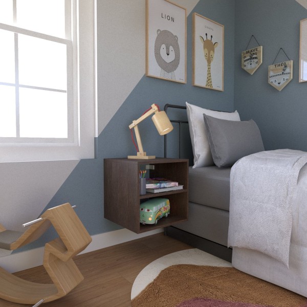 Encontraproduto.com.br - Nicho com Prateleira para Quarto Infantil 40cm Ameixa Negra