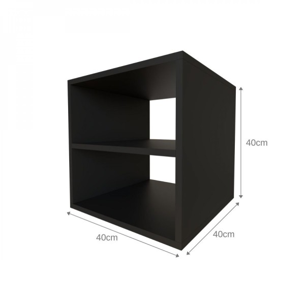 Encontraproduto.com.br - Nicho com Prateleira para Quarto Infantil 40cm Preto
