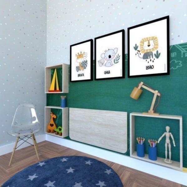 Encontraproduto.com.br - Nicho para Quarto Infantil 40cm MDP Cinza Cristal