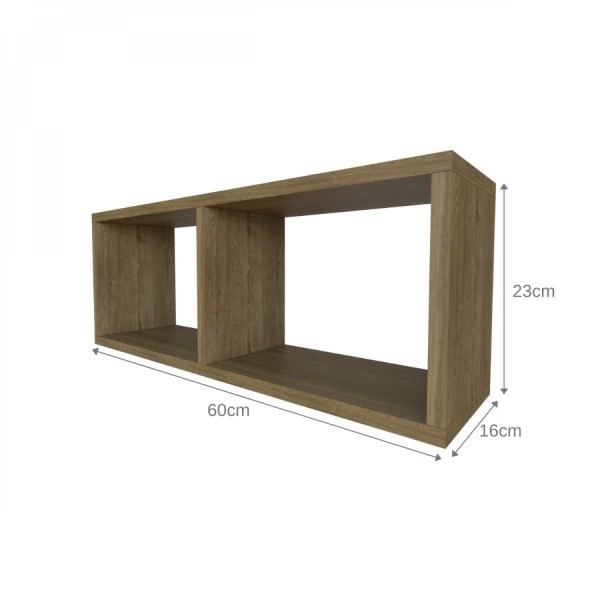 Encontraproduto.com.br - Nicho para Quarto Infantil Retangular 60x16cm Carvalho Mel