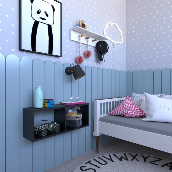 Encontraproduto.com.br - Nicho para Quarto Infantil 60cm Preto