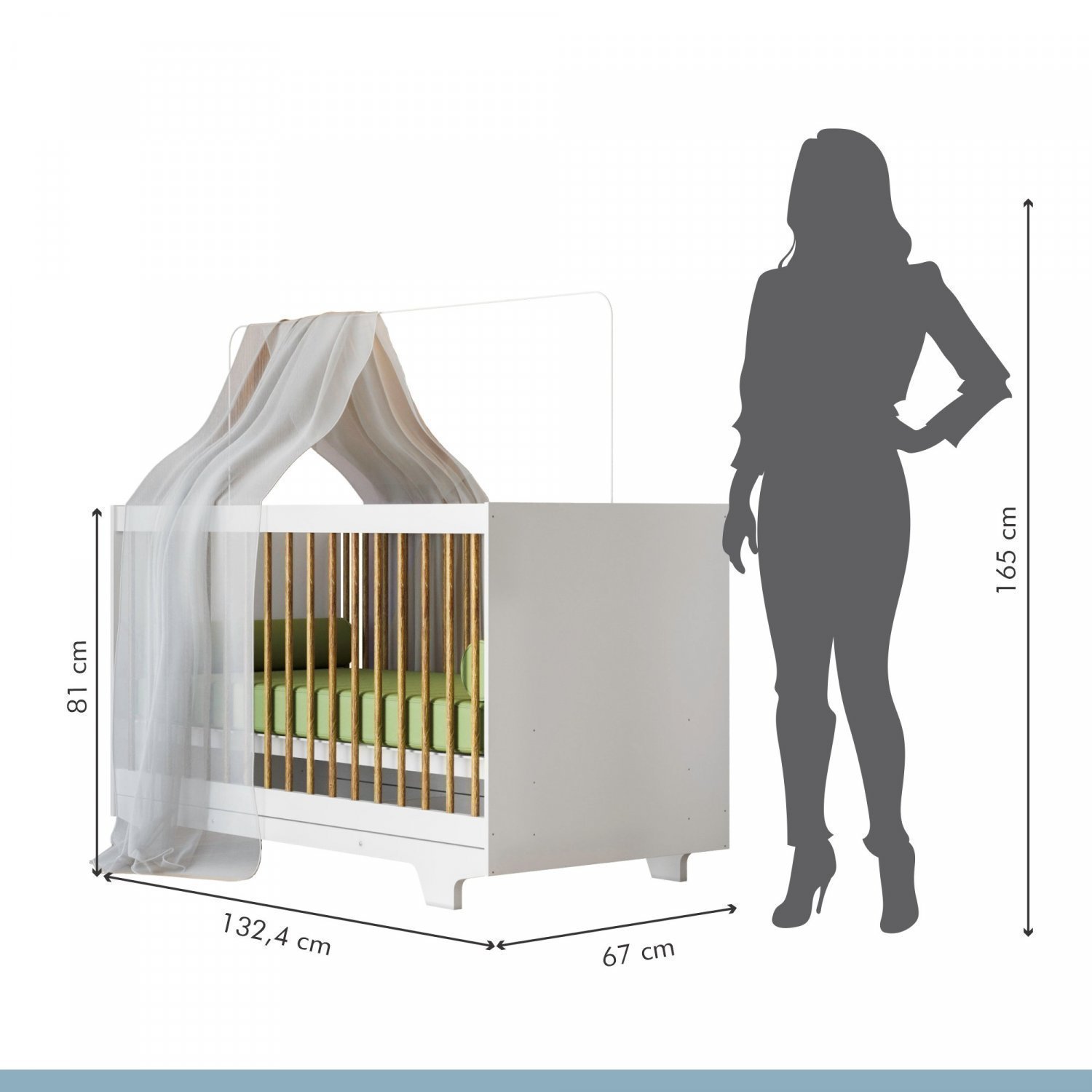 Encontraproduto.com.br - Quarto de Bebê 100% MDF com Berço Minicama e Cômoda Flocos Branco