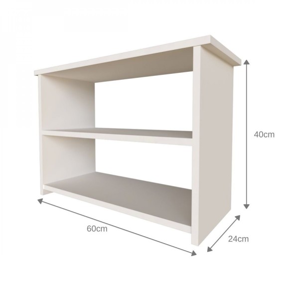 Encontraproduto.com.br - Quarto Infantil Cama Banqueta 2 Nicho e Prateleira Bramov Móveis Branco
