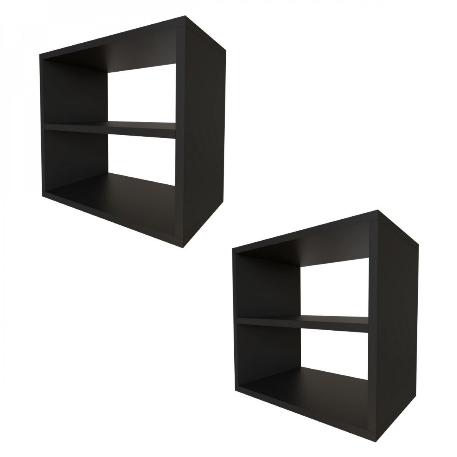 Encontraproduto.com.br - Conjunto 2 Nichos Prateleira para Quarto Infantil Bramov Móveis Preto