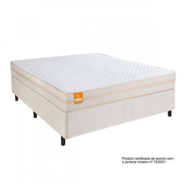 Encontraproduto.com.br - Conjunto Box Inducol Colchão Casal Istambul Cbp Colchões Branco