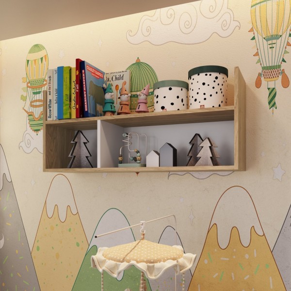 Encontraproduto.com.br - Nicho Infantil De Parede Cubo E Livreiro Linha Favo De Mel Completa Móveis Itapuã Com Branco