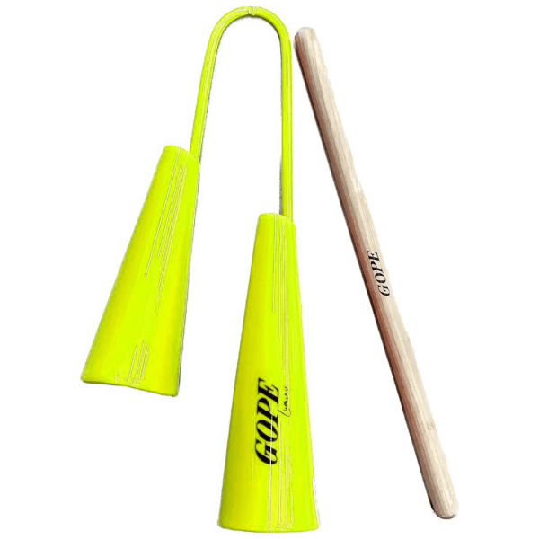 Encontraproduto.com.br - Agogô Duplo Com Baqueta Luminix Amarelo 678XA - Gope