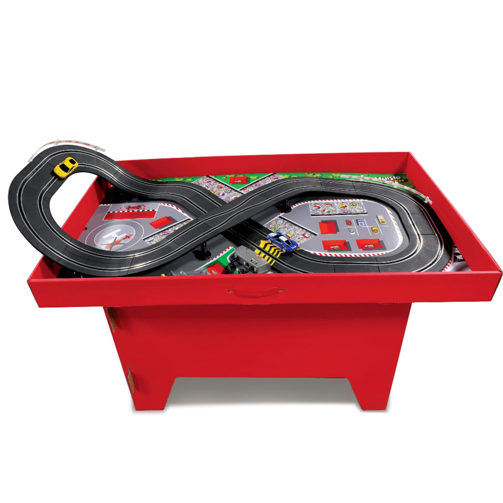 Encontraproduto.com.br - Pista com Carrinhos - 1:43 Slot Car Table Kit Set - Maisto