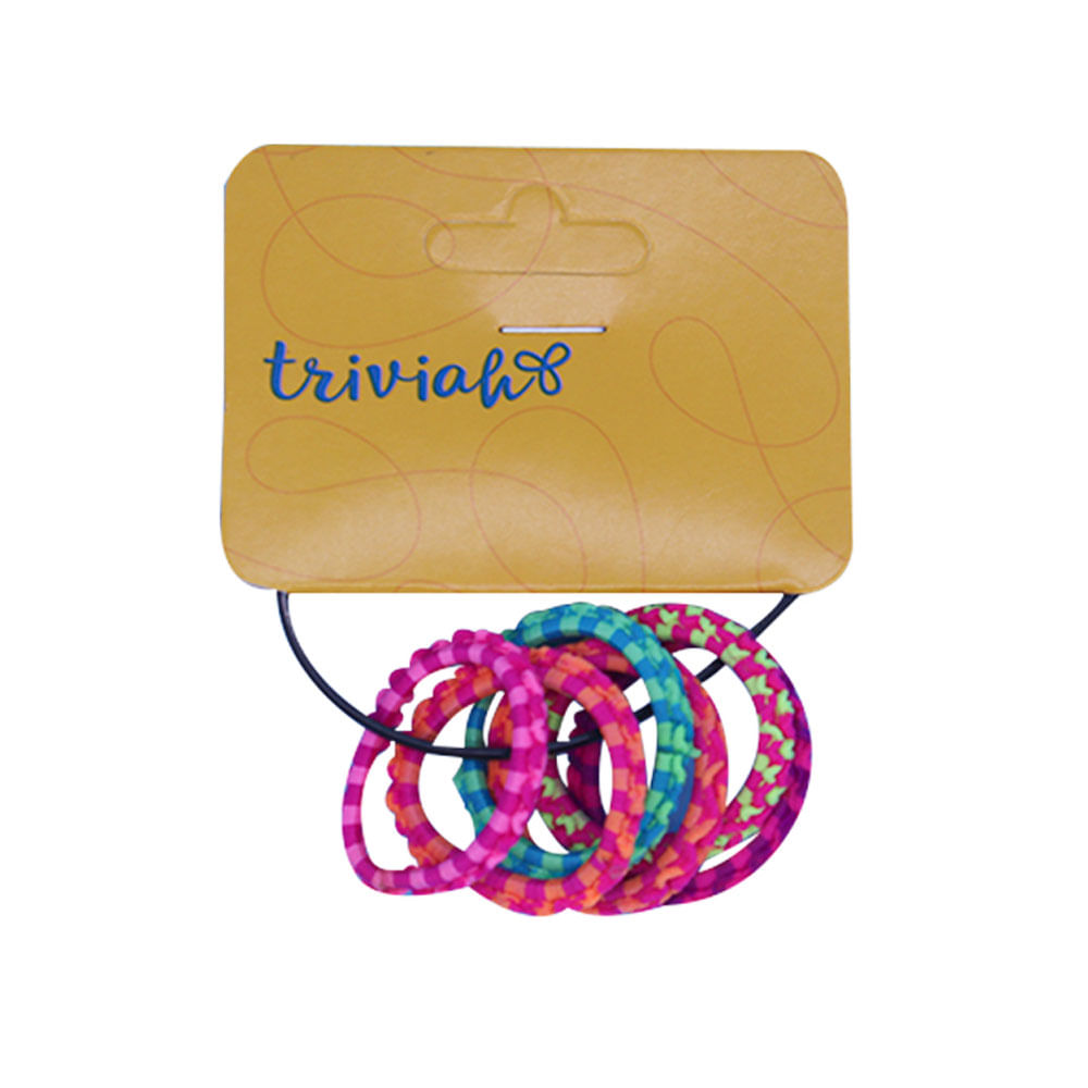 Elásticos para Cabelo Bicolor Triviah 6 unidades