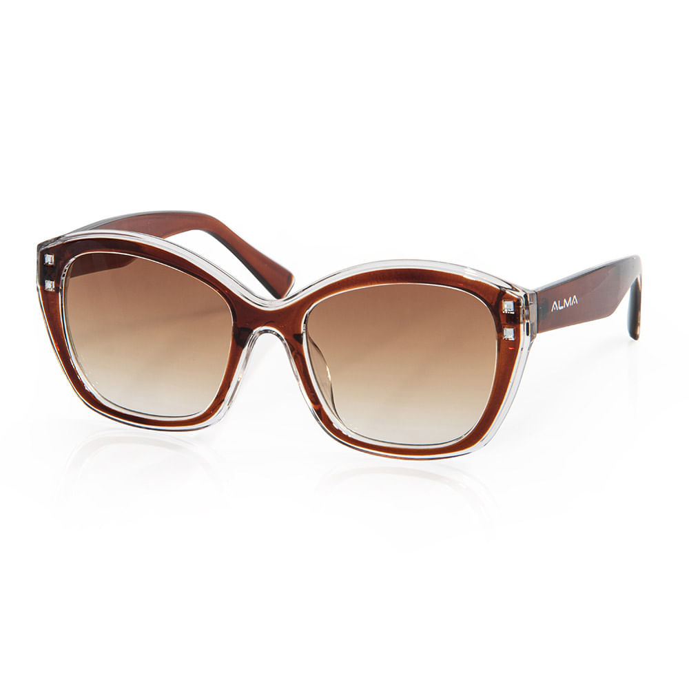 Óculos De Sol Feminino Quadrado Alma Genius Albali Marrom