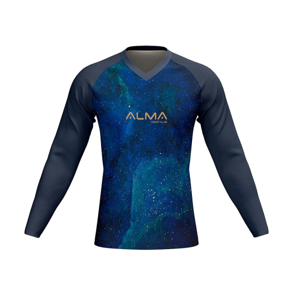 Camiseta Blusa Proteção Uv50+ Infantil Alma Genius Sky Azul