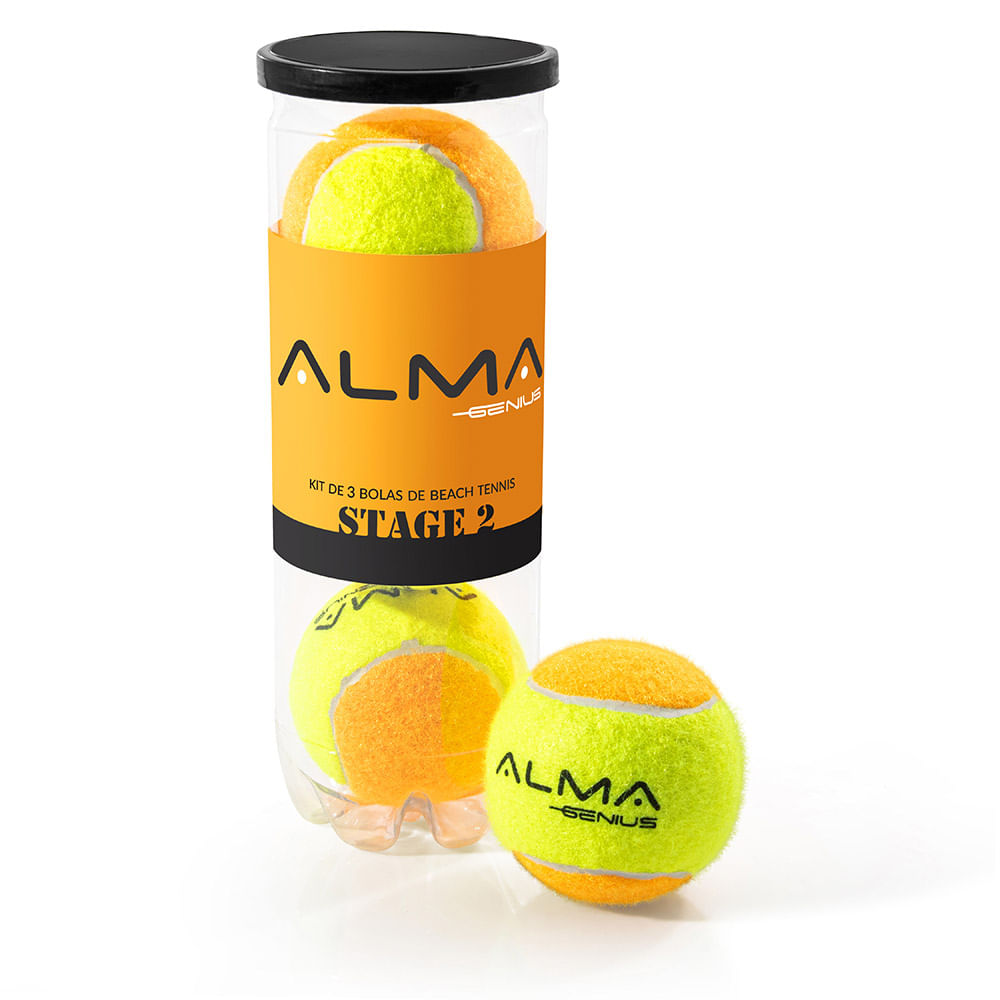 Kit Com 3 Bolas Beach Tennis Stage 2 Pro Alma Genius