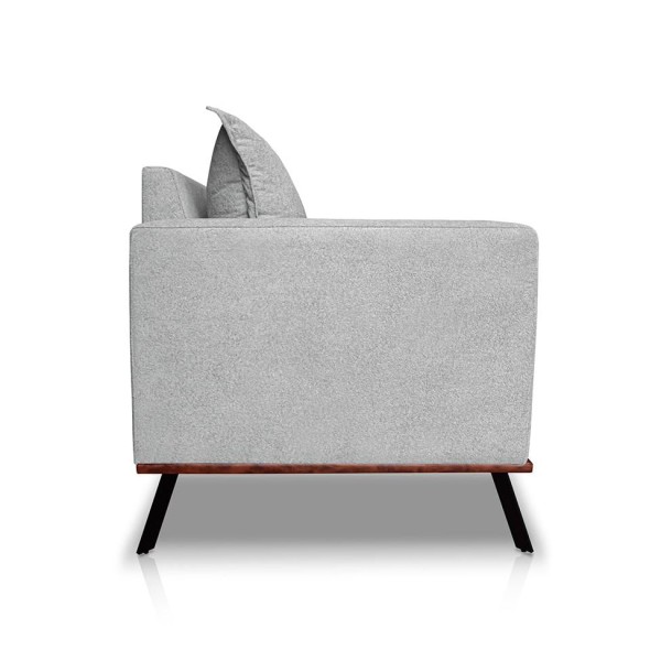 Encontraproduto.com.br - Sofá 3 Lugares Zeus Linho Bouclê Cinza Claro 180 cm