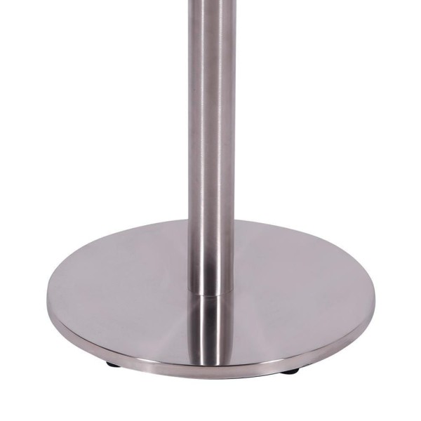 Encontraproduto.com.br - Mesa Beta Em Inox 75 Cm (Altura) Com Disco Redondo Com Tampo Em Mdp Quadrado 60 Cm Branco