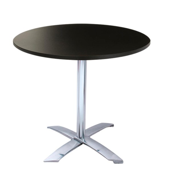 Encontraproduto.com.br - Mesa Gama Dobrável Em Alumínio 75 Cm (Altura) Com Tampo Em Mdp Redonda 80 Cm Preto