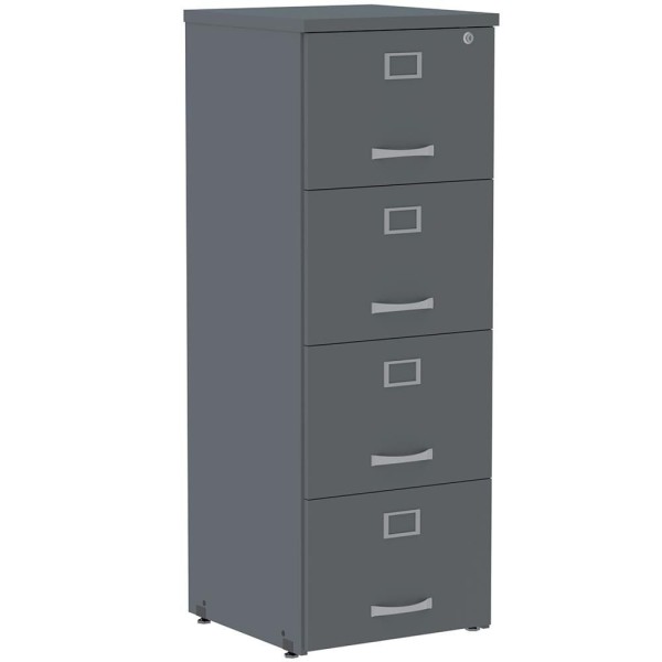 Encontraproduto.com.br - Armário De Arquivo Oficio Pe25 Pandin 45,70 Cm (Largura) Em Mdp Liso Grafito Com 4 Gavetas