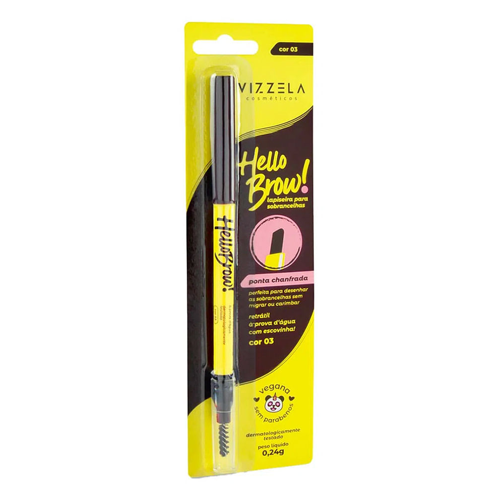 Encontraproduto.com.br - Lapiseira para Sobrancelhas Vizzela Hello Brow Cor 03